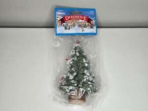 Noma Dickensville Flocked Bottle Brush Christmas Tree Village Accessory